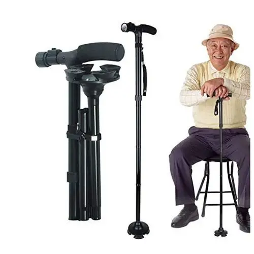 Canne pliable avec la lumière