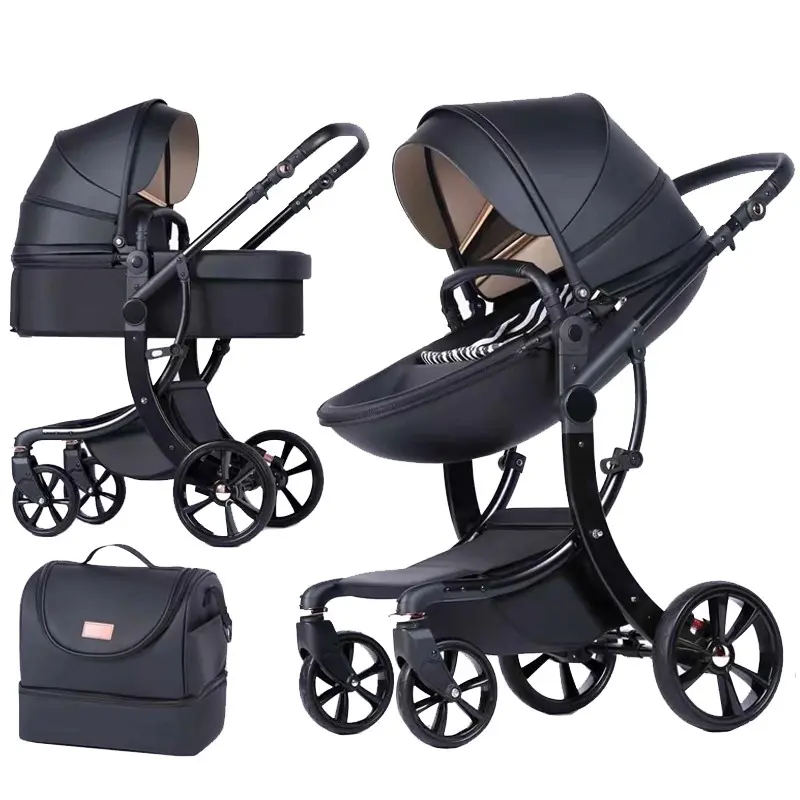 Poussette Landau - Avec Sac Maman - Noir