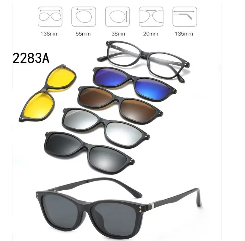 Lunettes 6 En 1 – Monture et 5 Appliques Polarisées Réf 2283A