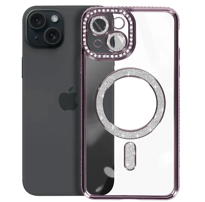Coque pour iPhone 15 Diamant MagSafe Violet