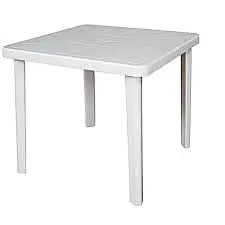 Table Carré - Extérieur&Intérieur - Pieds Démontables - Blanc