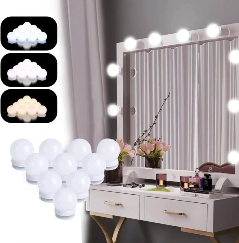 Pack 10 Lampes LED - Pour miroir de maquillage
