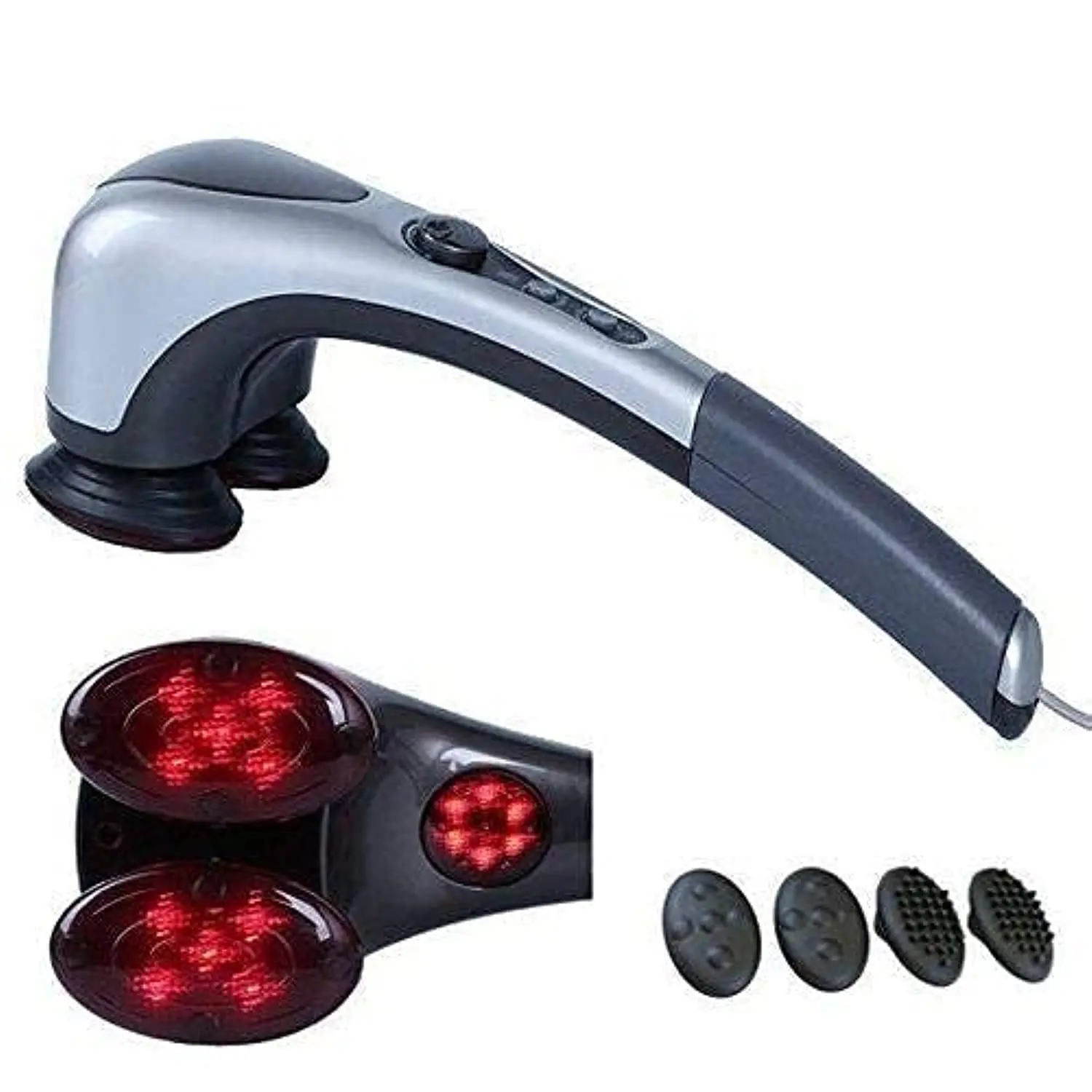 Masseur électrique à double tête pour le corps - vitesse variable - infrarouge avec technologie de chauffage