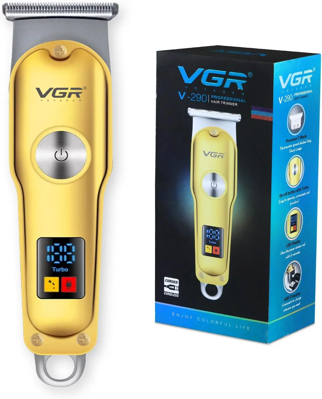 Tondeuse à cheveux électrique - Gold - Professionnel - VGR V-290