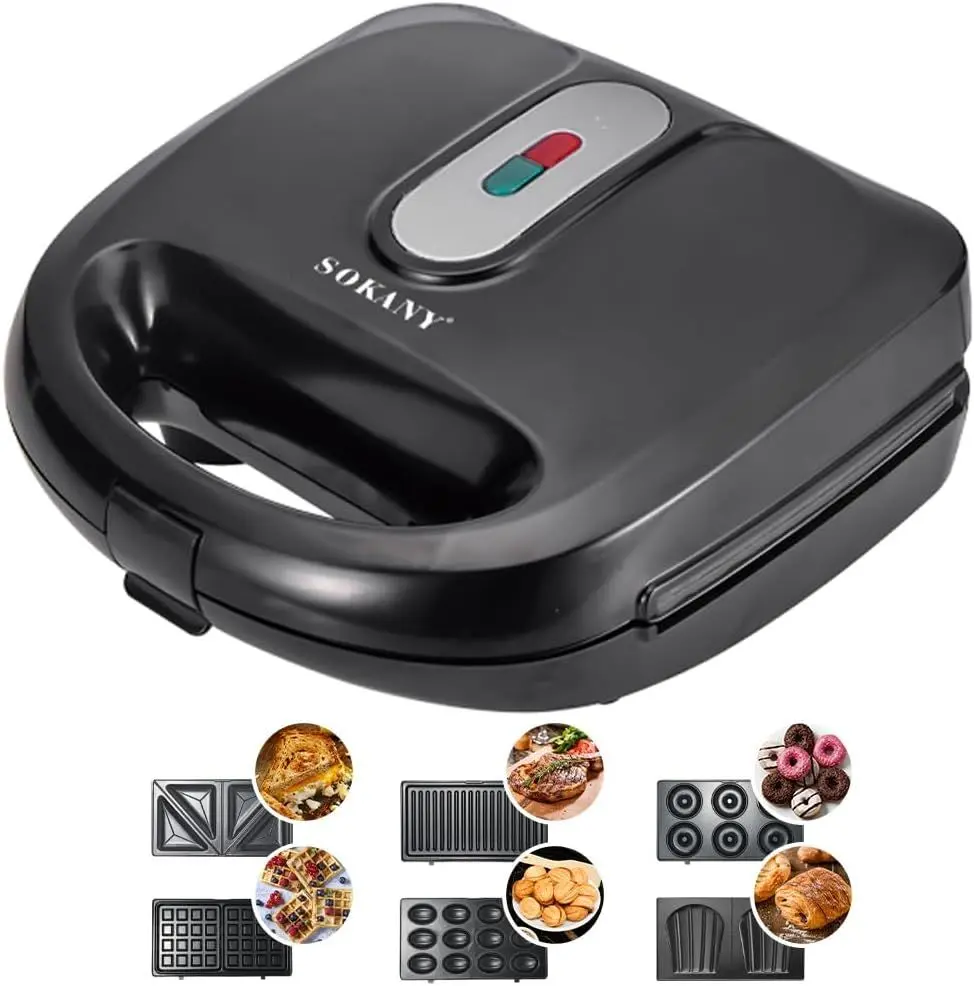 Appareil à Panini - Multifonction - sk907 - 750W - Noir