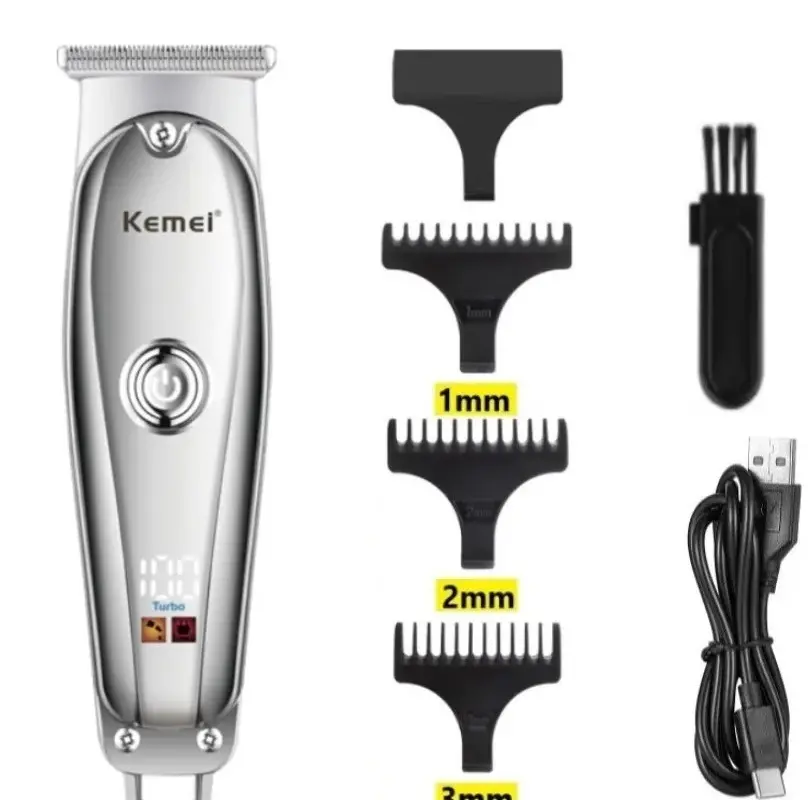 Kemei Tondeuse Rechargeable Double Vitesse -Afficheur Led – 0 Finition
