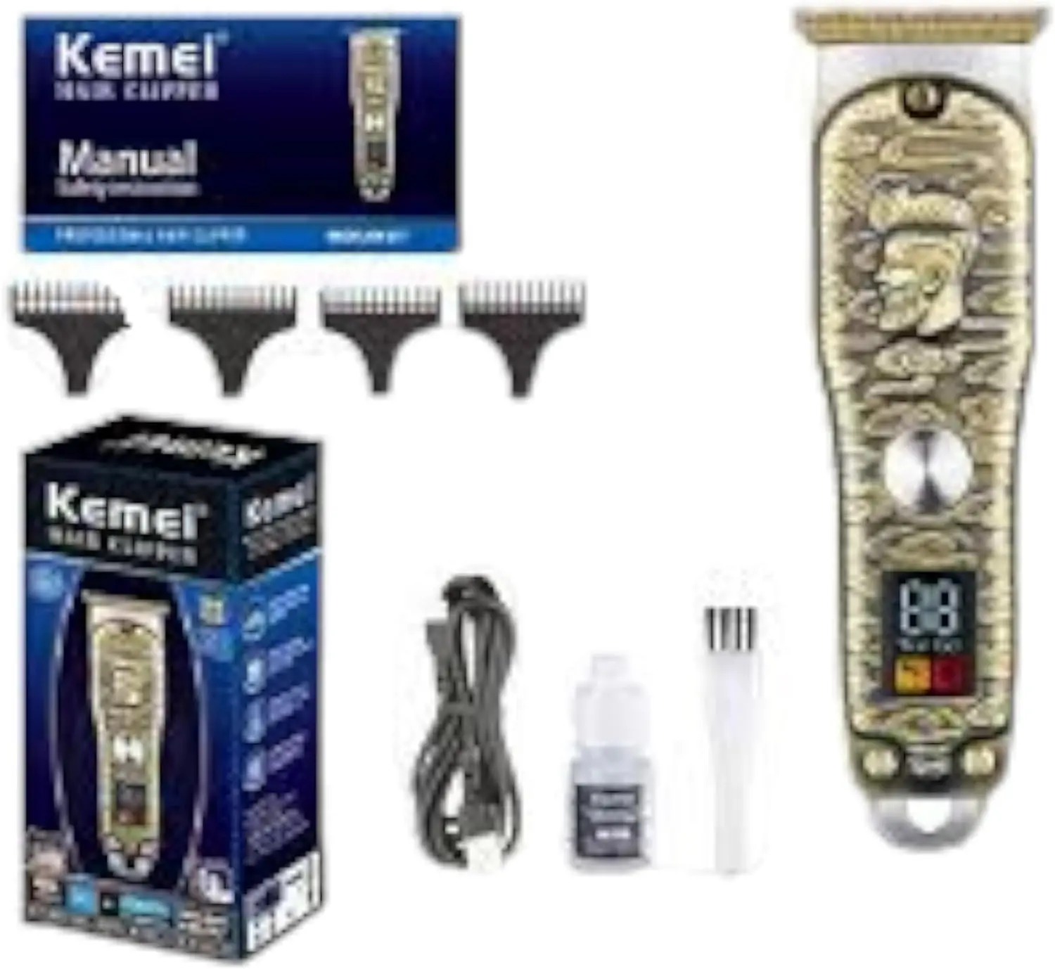 Kemei Tondeuse À Cheveux Electrique En Métal professionnelle rechargeable – KM-077