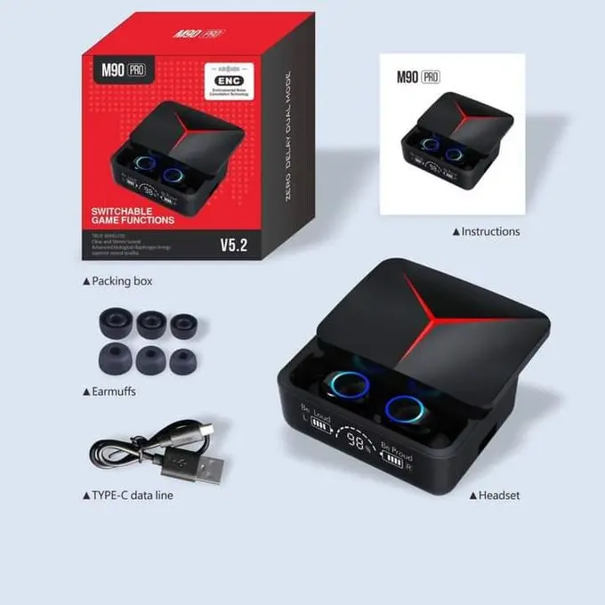 M90 Pro écouteurs sans fil Bluetooth - V5.3 -
