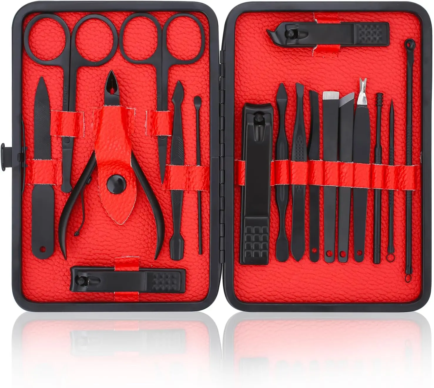 Kit Manucre Pedicure, 18pcs Ensemble de Coupe-Ongles Professionnel, Coupe-Cuticule en Acier Inoxydable, Kit de Manucure de Pédicure avec Boîte de Voyage et Maison Exquise