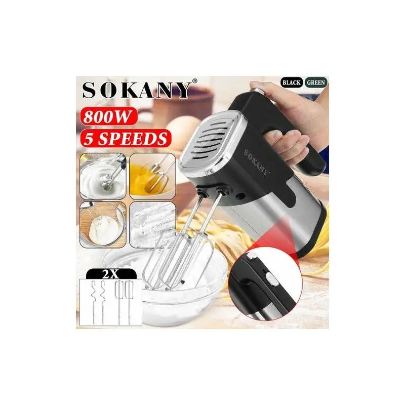 Batteur A Main - Noir & Argent - 5 Vitesse - 800 W