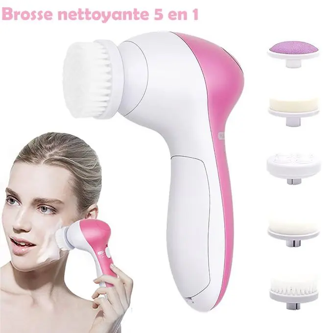Brosse électrique 5 en 1 - Nettoyage et massage du visage et de corps