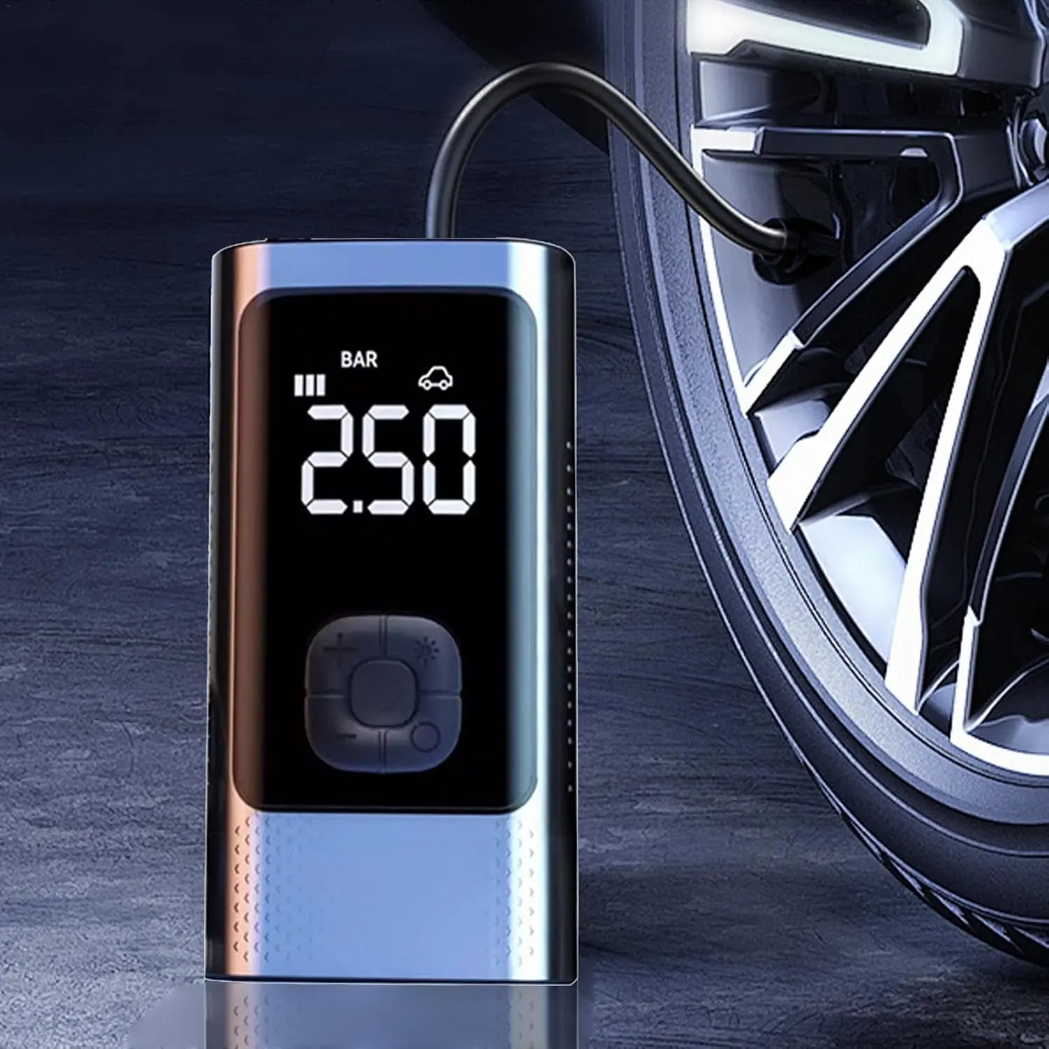 Compresseur d’air électrique portable avec écran LCD, gonfleur de voiture, pompe aste, batterie 4500mAh, 3-150PSI