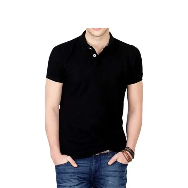 Polo Homme - Coton piqué - Noir