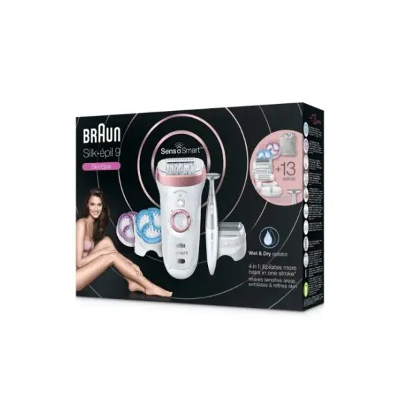 Épilateur Électrique - Silk-épil 9 - SensoSmart - 13 Accessoires - Garantie 1 An