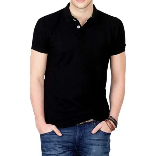 Polo Homme - Coton piqué - Noir