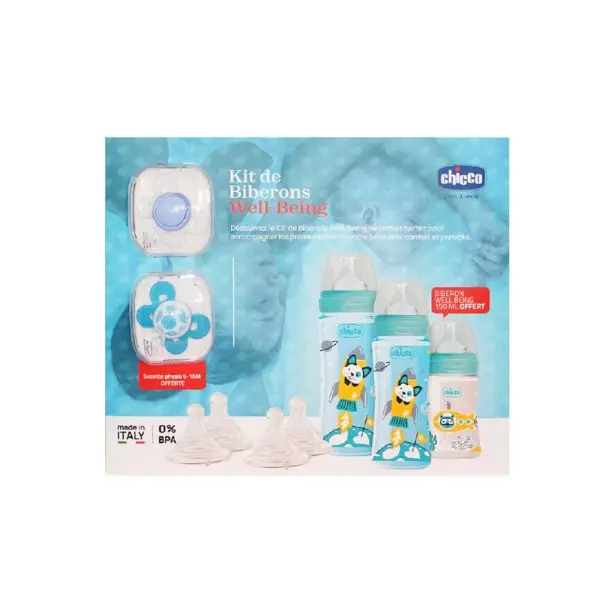 Chicco coffret de 7 biberon - Bleu