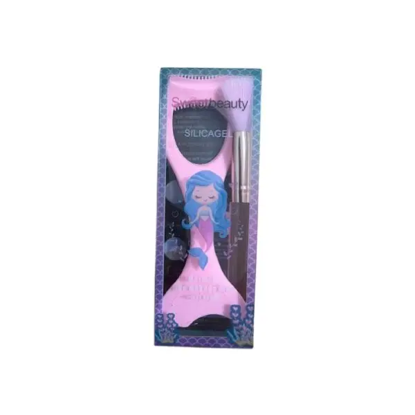 Kit maquillage yeux sirène - Guide eyeliner + pinceau plat - Rose