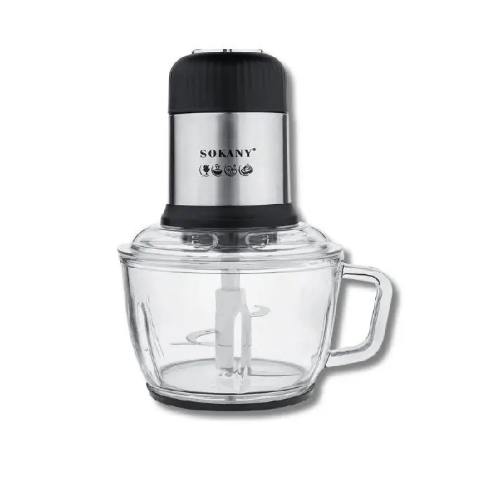 Hachoir Electrique - SK-7025 - 2 Litres - 800 W - 4 Lames - En Verre