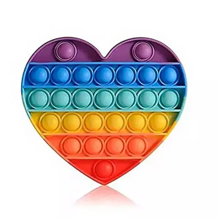 Pop It Cœur Anti Stress En Silicone Multi Couleurs