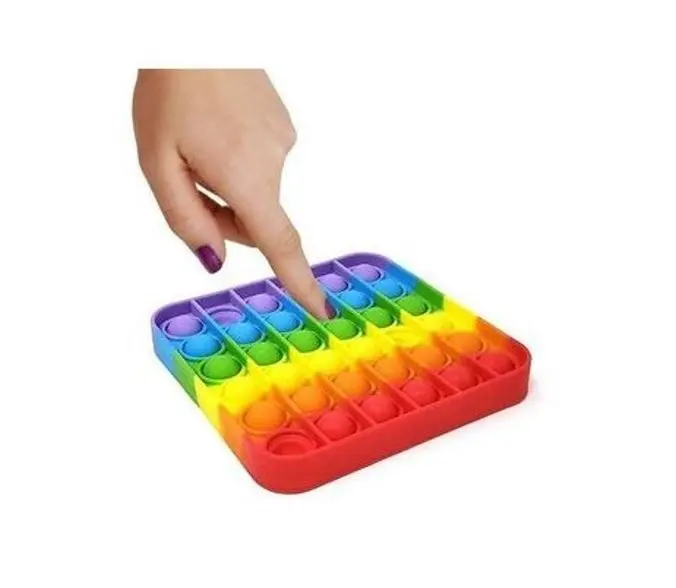 Pop It Carré Anti Stress En Silicone Multi Couleurs