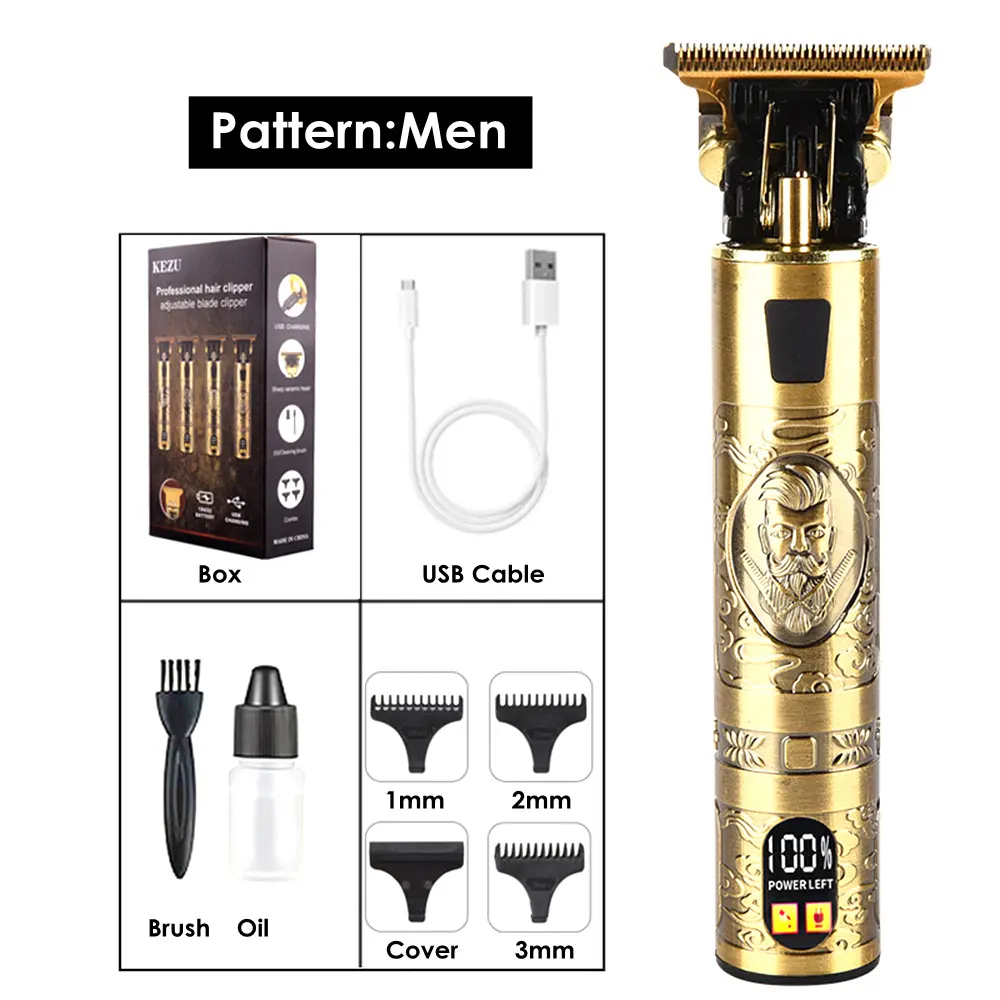 Tondeuse à cheveux électrique USB - Pour hommes - Rasoir rechargeable LCD
