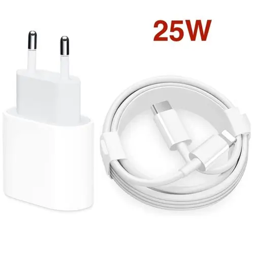 Chargeur Lightning Type C pour iPhone 25W Rapide Avec Câble USB C 1M