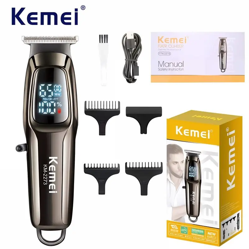 Tondeuse à Cheveux Professionnelle - Sans Fil - Affichage LED - KM-2273