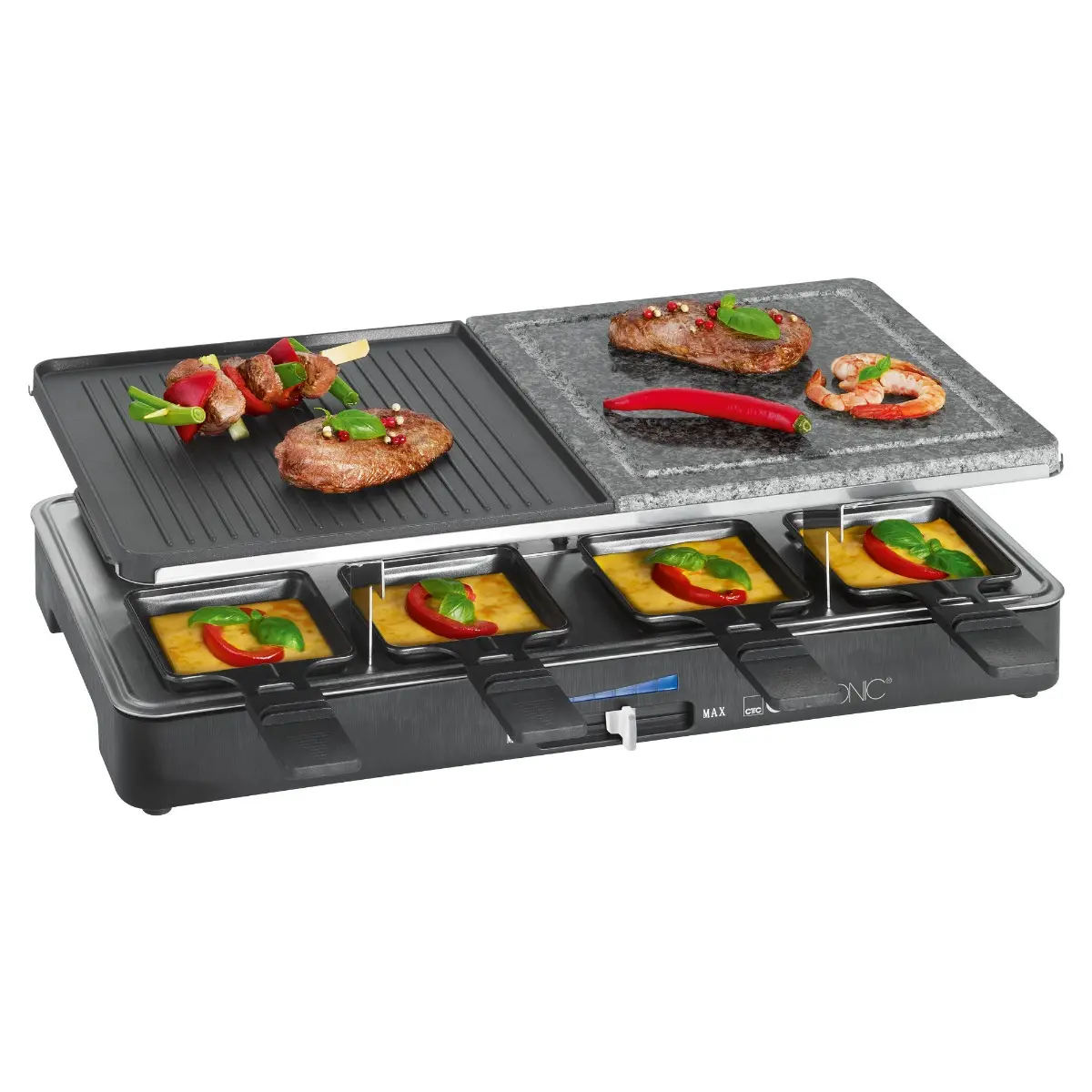 Raclette Grill - 2en1 - Revêtement Antiadhésif - RG3518 - Garantie 1 An