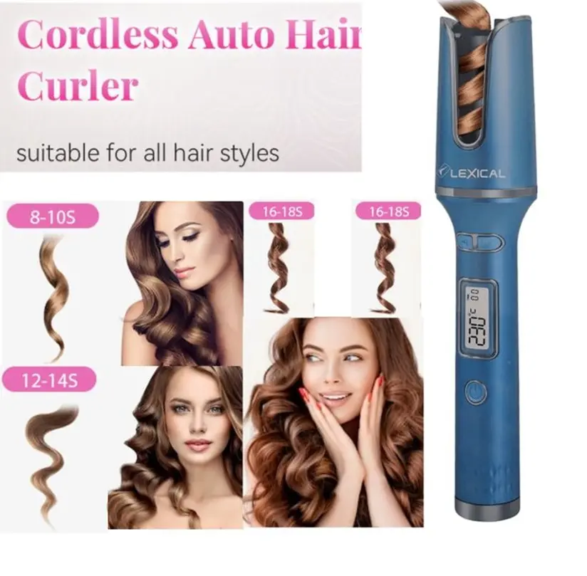 Bigoudi rotatif en céramique automatique, fer à friser ionique, pour cheveux, à effet durable