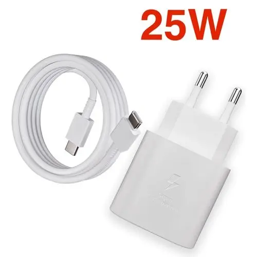 Chargeur Rapide Type C Vers Type C 25W Avec Câble 1M