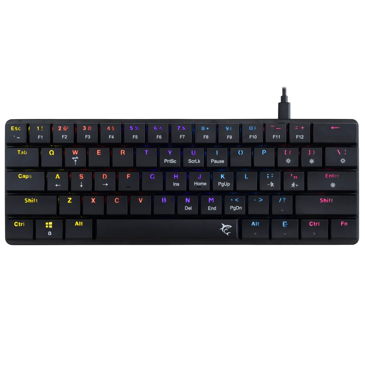 clavier White Shark KEYBOARD GK-006111 NAGAMAKI Black-Mechanical / US-RED.SW