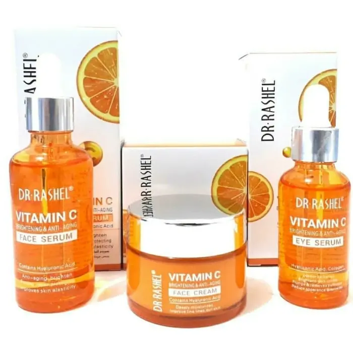 Dr Rashell Pack Soin De Visage crème avec sérum vitamine C, sérum de yeux – 50 mlX2 + 30ML