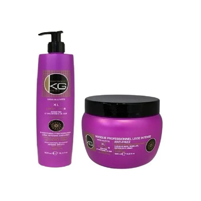 KeraGold Pack Shampoing et Masque Lisse Intense Anti Frizz 500ml