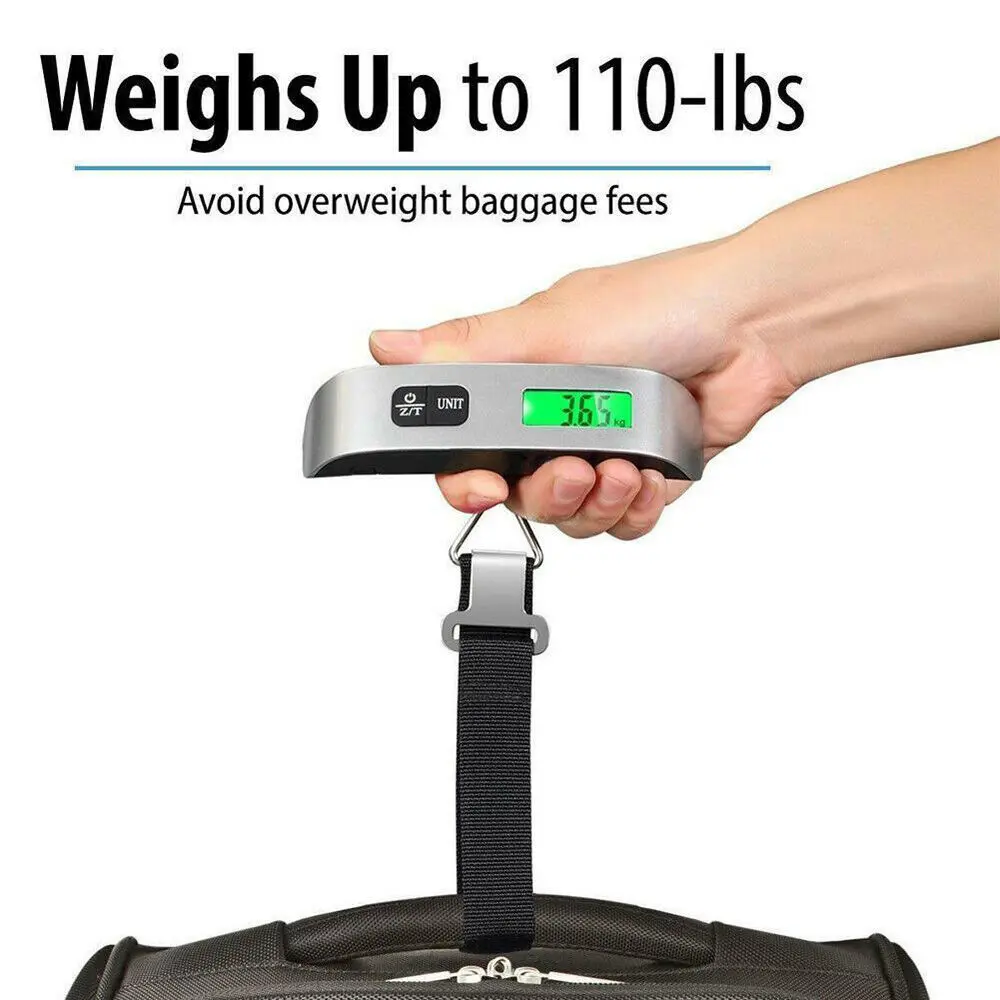 Balance à bagages numérique portable avec écran LCD 50kg avec Ceinture
