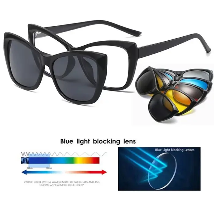 Lunettes de soleil - Magnétiques - Œil de chat - 6 En 1