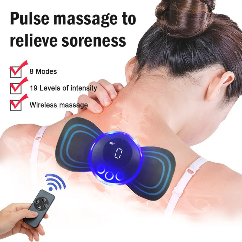 Mini masseur électrique portable EMS - Ecran LCD - 8 Modes avec Remote Contrôle