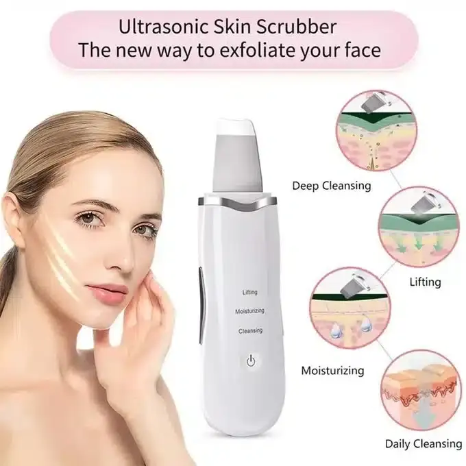 Épurateur ultrasonique de peau du visage, nettoyeur ionique, nettoyage