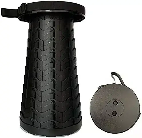 Tabouret télescopique pour camping - Noir