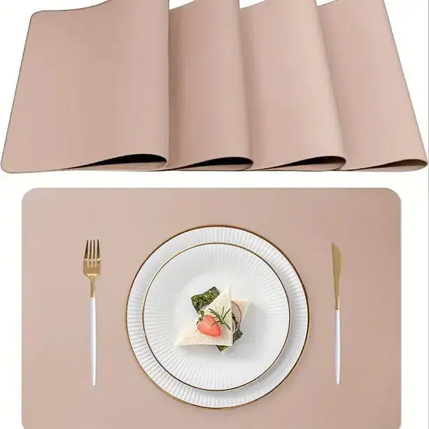 4 Set de Table - En Cuir - Multi Couleur