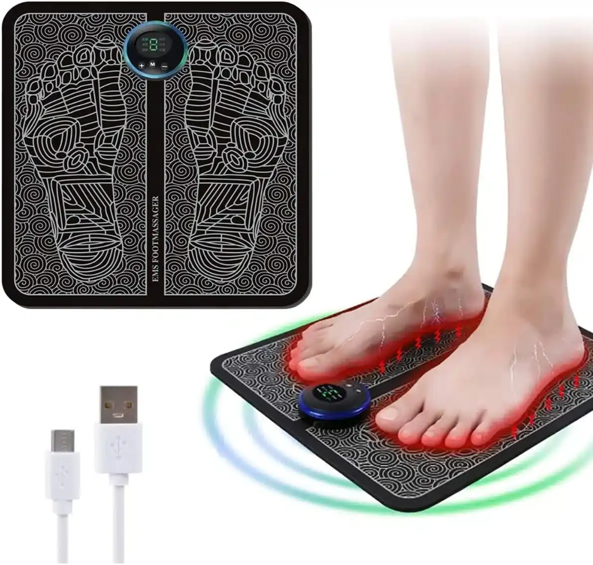 Tapis de massage des pieds - Points d’acupuncture bioélectrique - Soulage la douleur