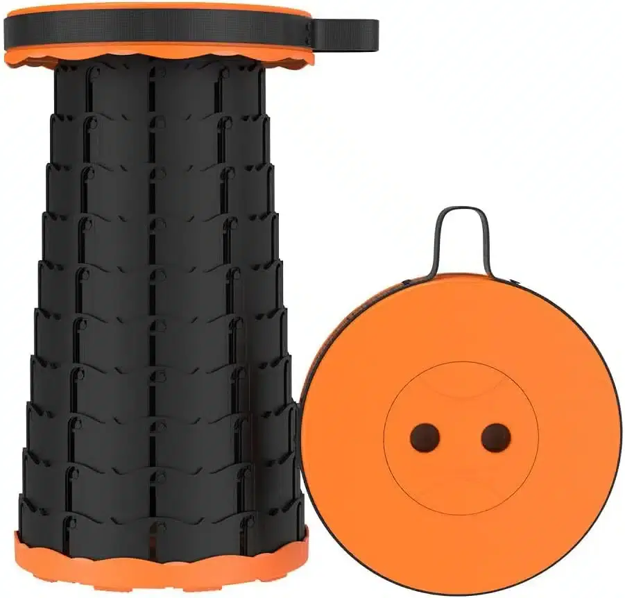 Tabouret télescopique - Pour Camping - Orange
