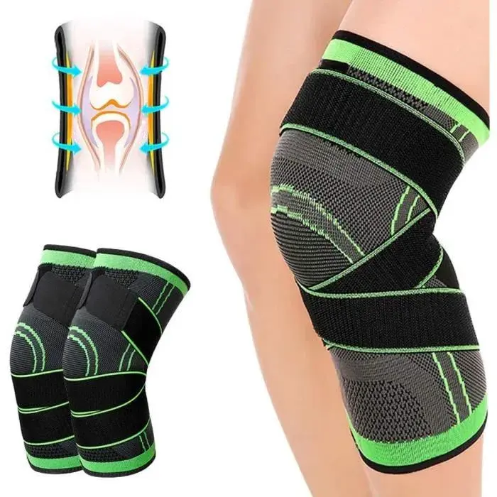 Genouillères - Vert - Bande de protection - Pour sports de plein air - Bandages de sécurité