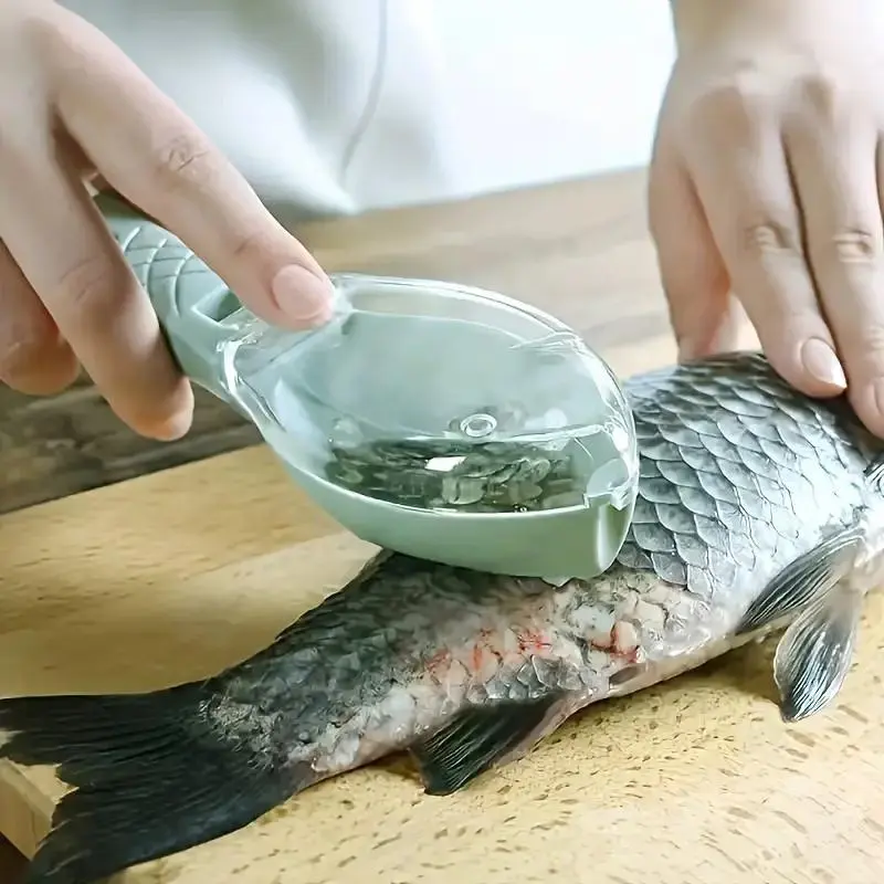 Éliminateur d'écailles de poisson, brosse pour écailles de pêche, outil pour tuer les poissons, sans gâchis, forme de poisson volant avec couvercle, raboteuse pour écailles de...