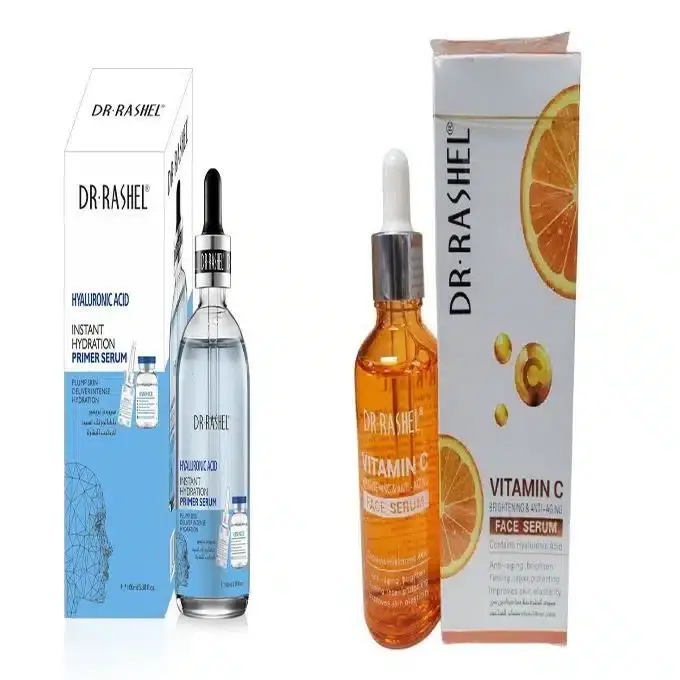 Dr Rashell Pack Sérum primaire hydratant à l’acide hyaluronique -100 ml & Sérum vitamine C