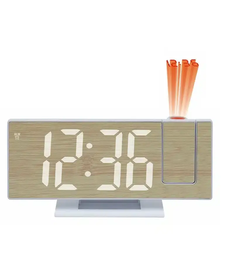 Horloge LED de Projection – Bamboo – Horloge Décoration Moderne