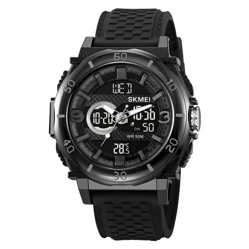 Montre analogique numérique lumineux – Etanchéité 50 M – Ref : 2098 – Noir