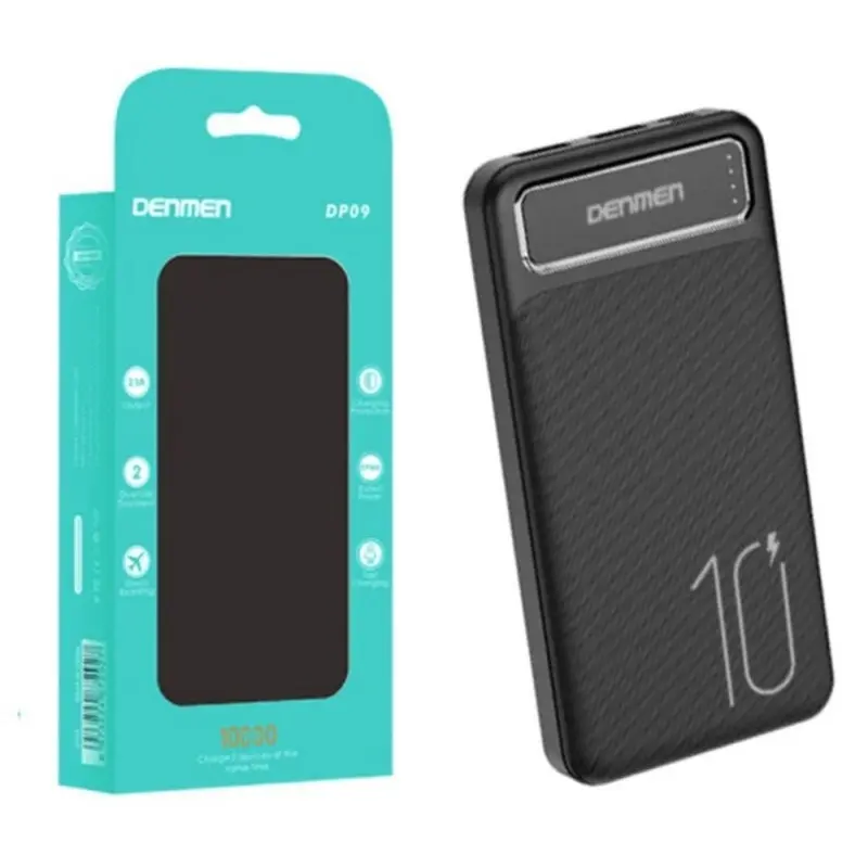 Power bank - Denmen DP09 - 10 000 mAh - Ports USB type C - Micro USB