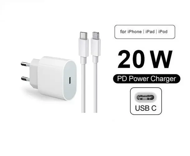 Chargeur PD 20W pour iPhones de 11 à 14 Pro Max